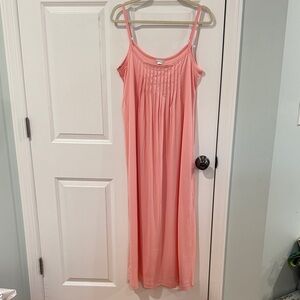 Hanro Long Cotton Chemise -Coral Pink